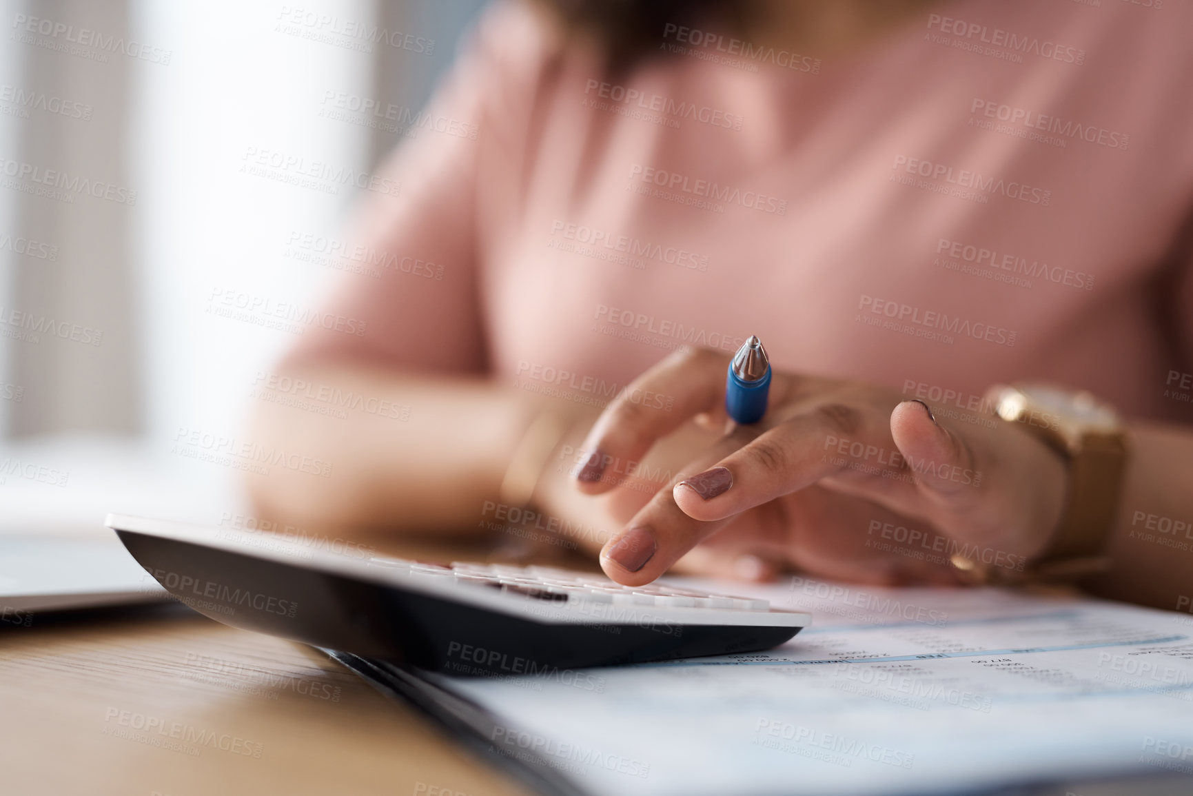 Buy stock photo Cropped shot of a woman working from home