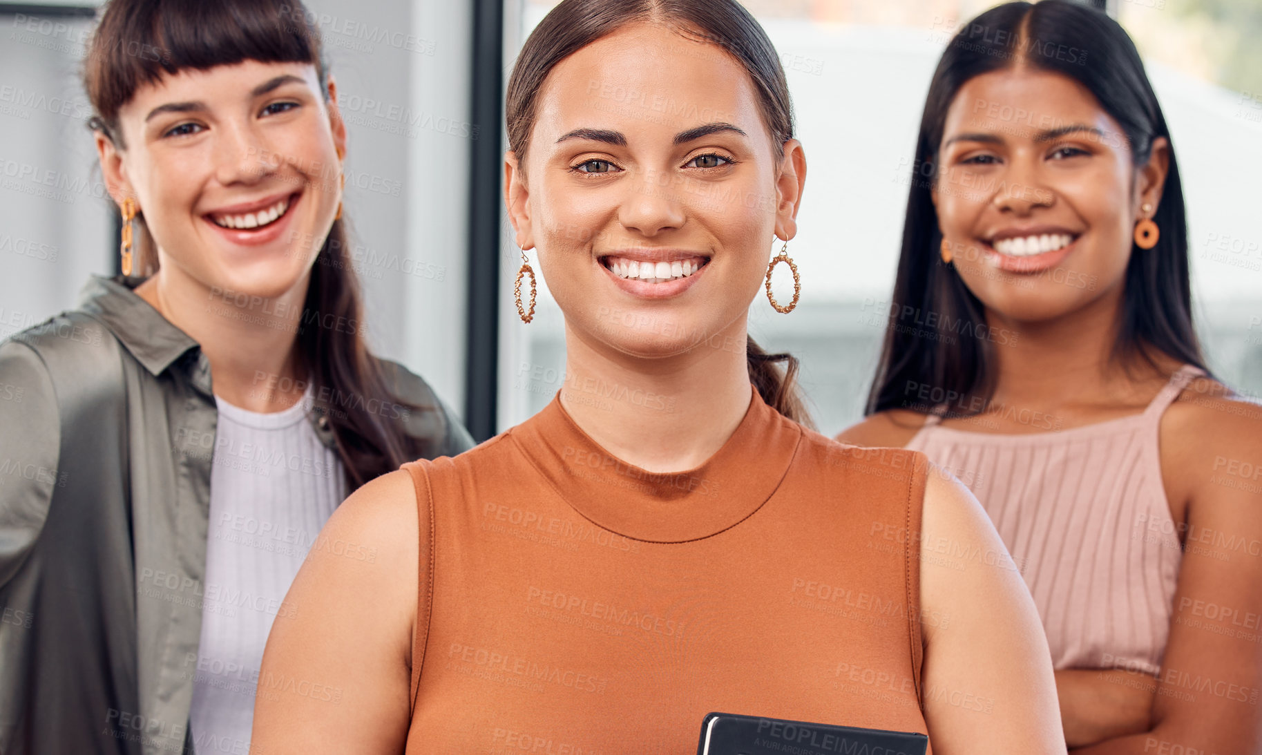 Buy stock photo Portrait of a group of businesswomen at the office