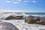 Rocky coastline of the CampÂ´s Bay, Western Cape