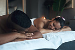 Topping off their honeymoon with a relaxing massage