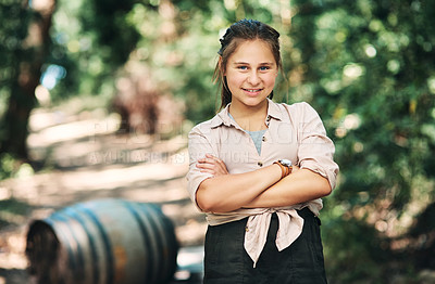 Buy stock photo Portrait of a confident teenage girl having fun at summer camp