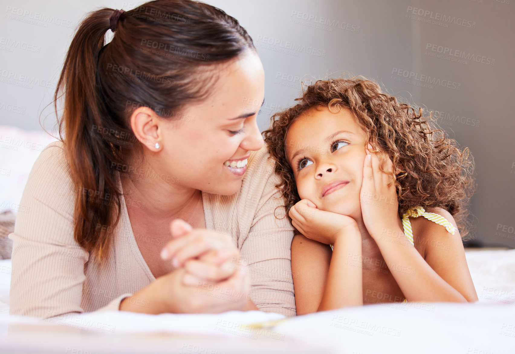 Buy stock photo Shot of a young mother spending time with her daughter