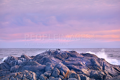 Buy stock photo Ocean view - Camps Bay,  Table Mountain National Park, Cape Town, South AfricaBeach, sunshine and clouds