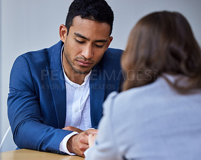 Buy stock photo Shot of a unrecognizable woman comforting her colleague at work