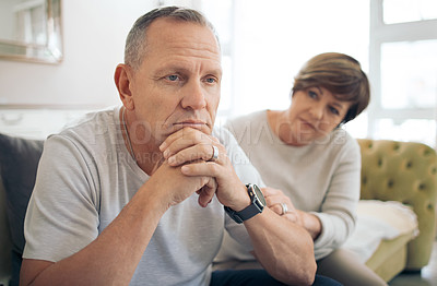 Buy stock photo Shot of a mature couple in a fight