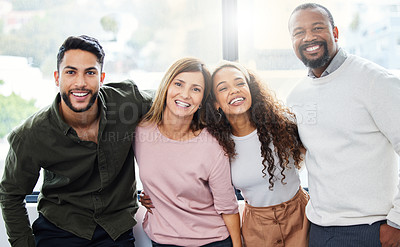Buy stock photo Shot of a group colleagues together