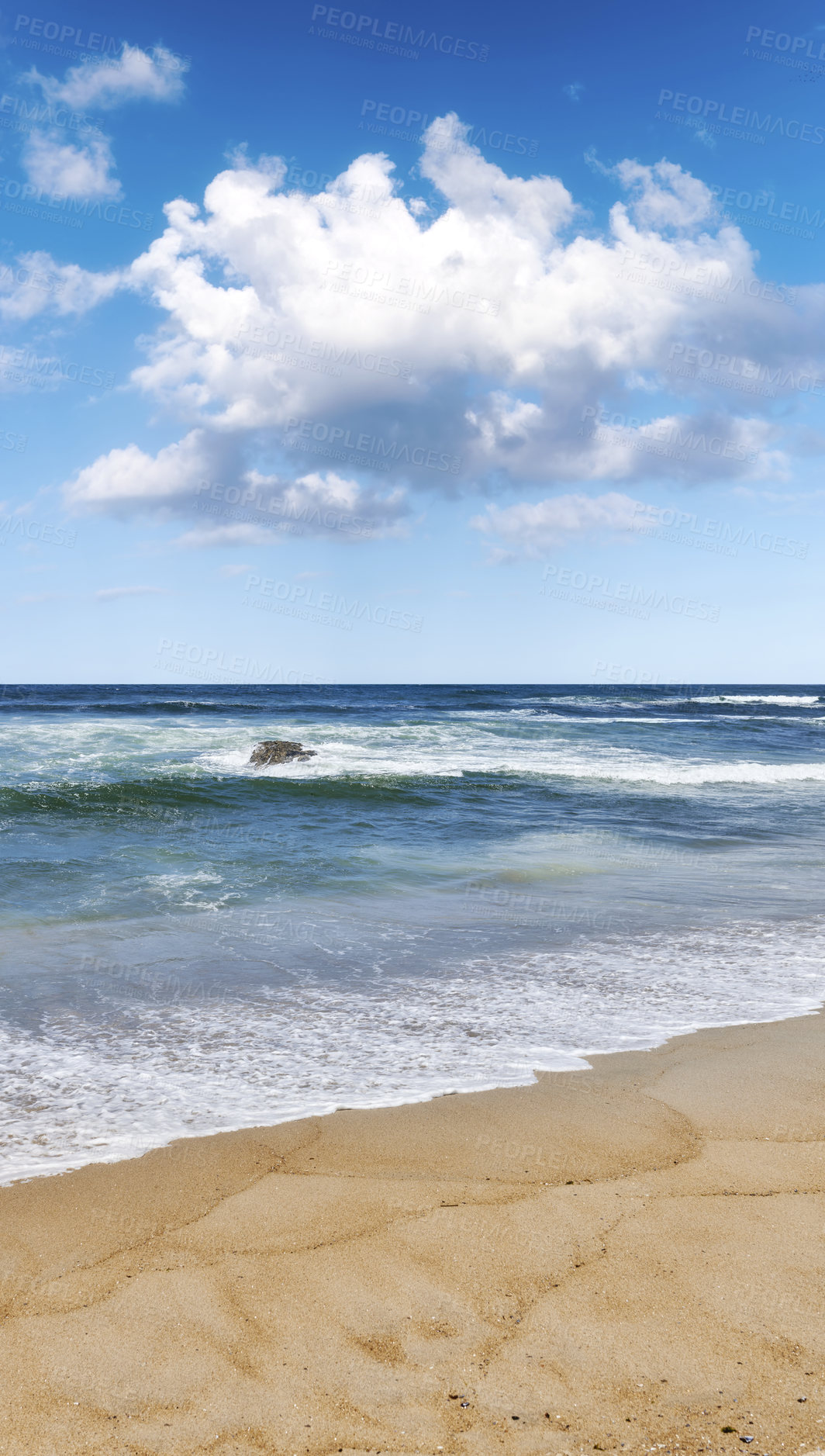 Buy stock photo Calm and peaceful - beach, coast and oceanBeaceful beach, coast and ocean