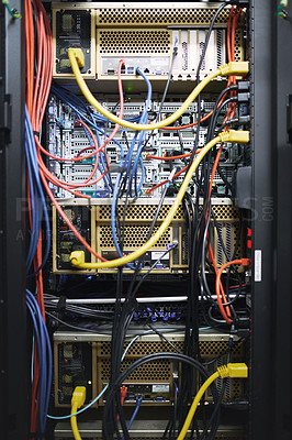 Buy stock photo Shot of an empty server room