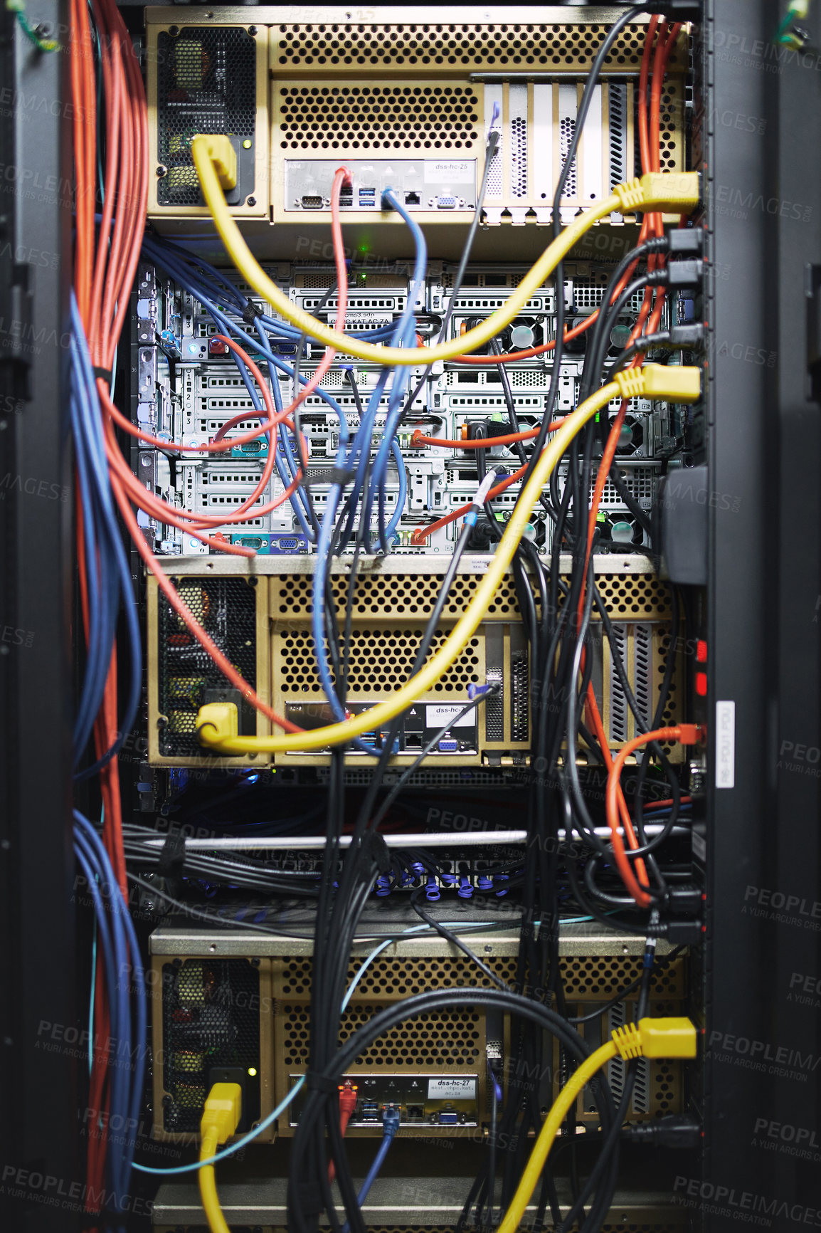 Buy stock photo Shot of an empty server room