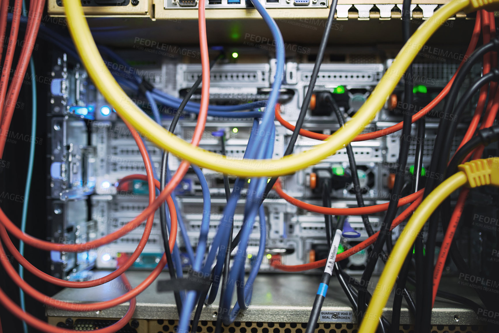 Buy stock photo Shot of an empty server room