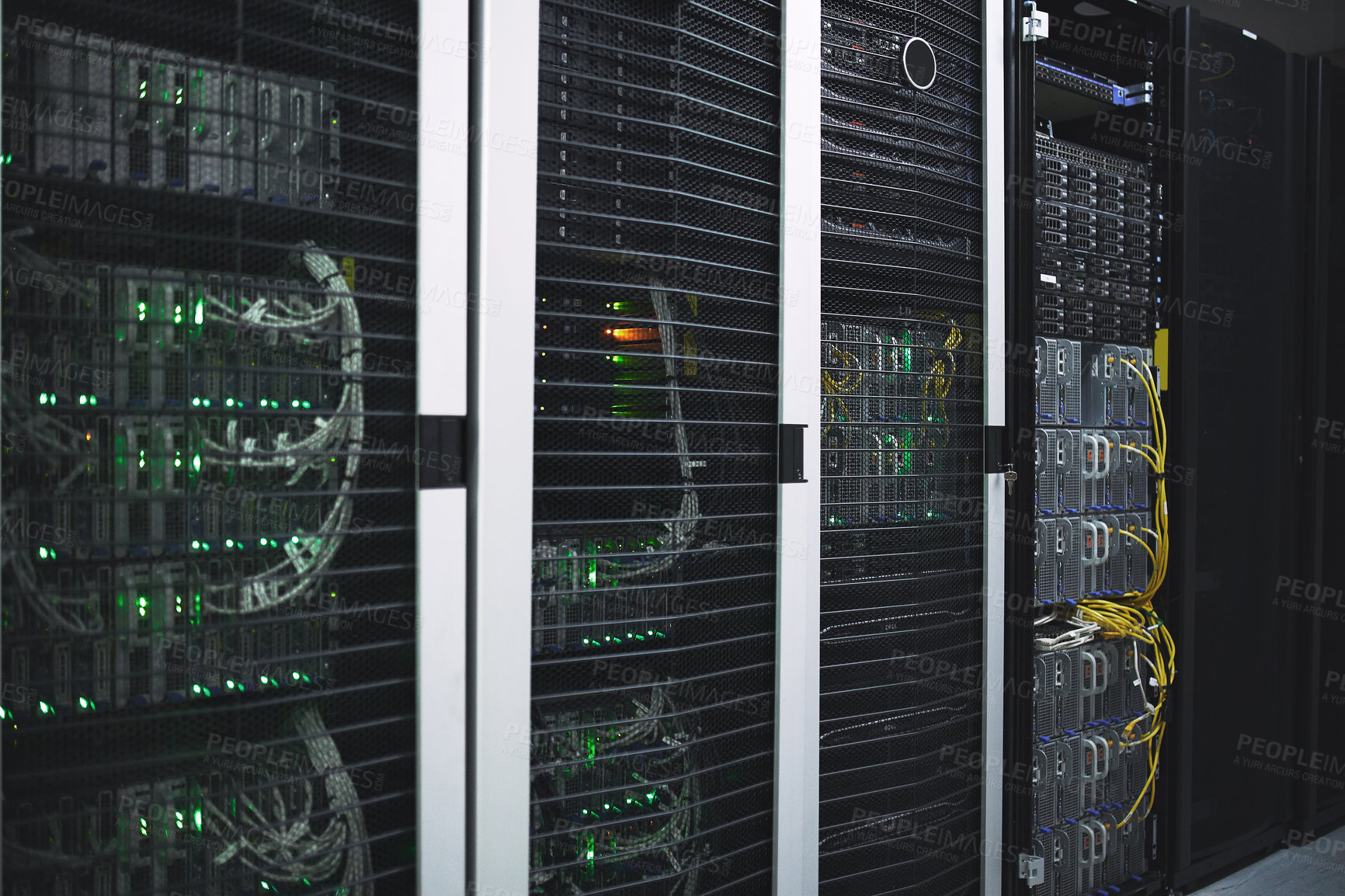 Buy stock photo Shot of an empty server room