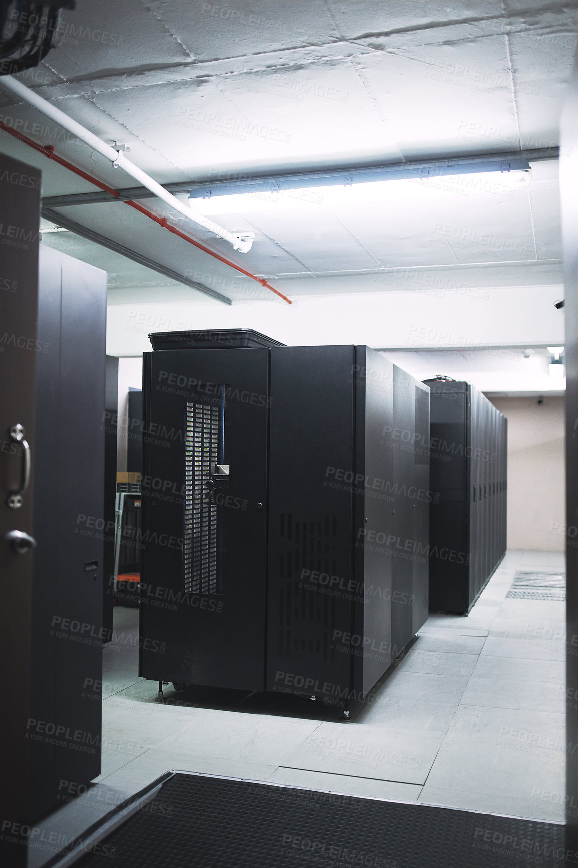 Buy stock photo Shot of an empty server room