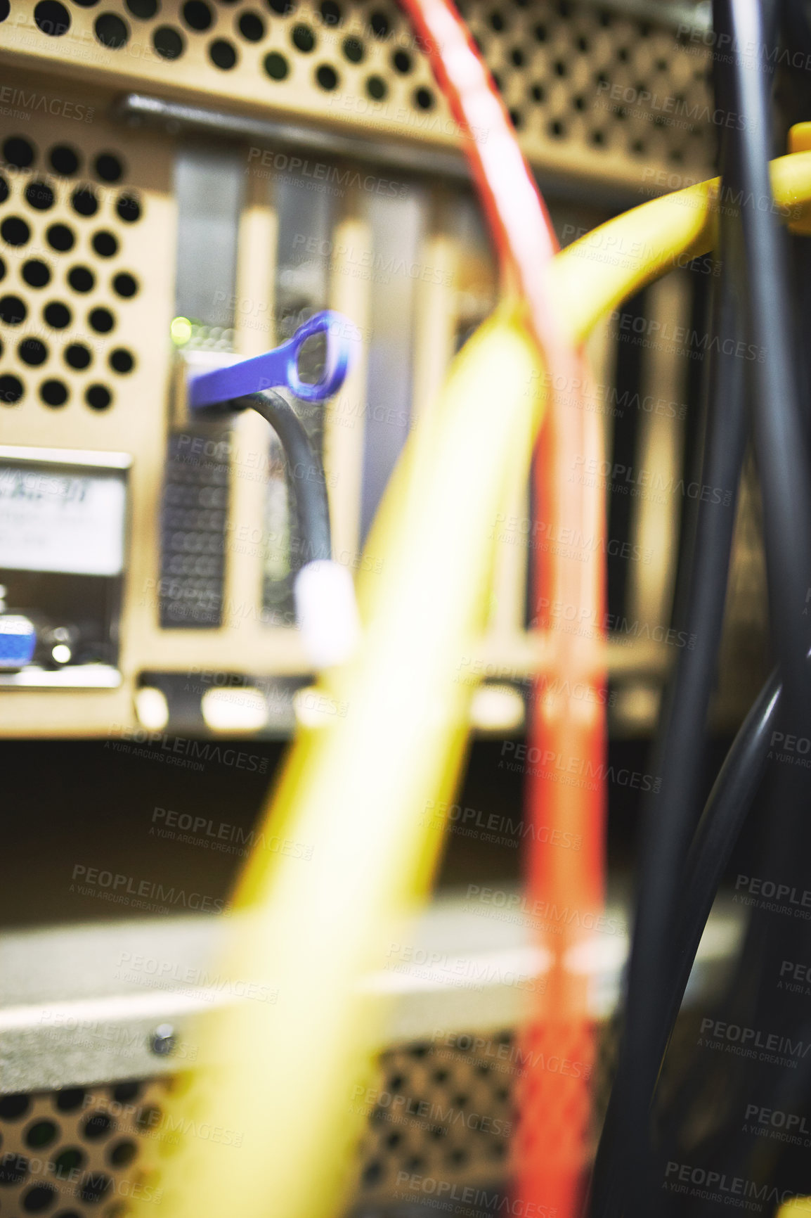 Buy stock photo Shot of an empty server room