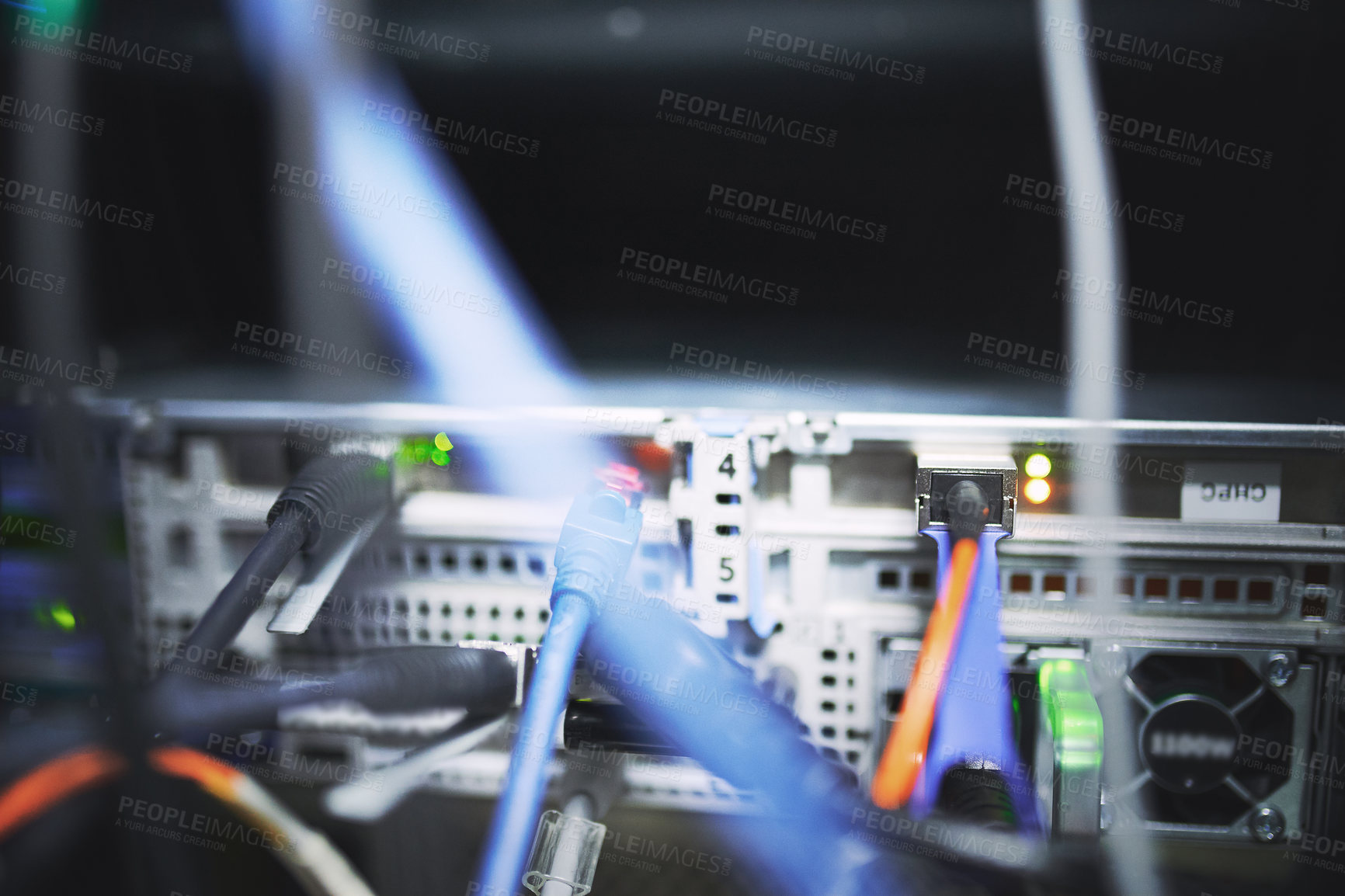 Buy stock photo Shot of an empty server room