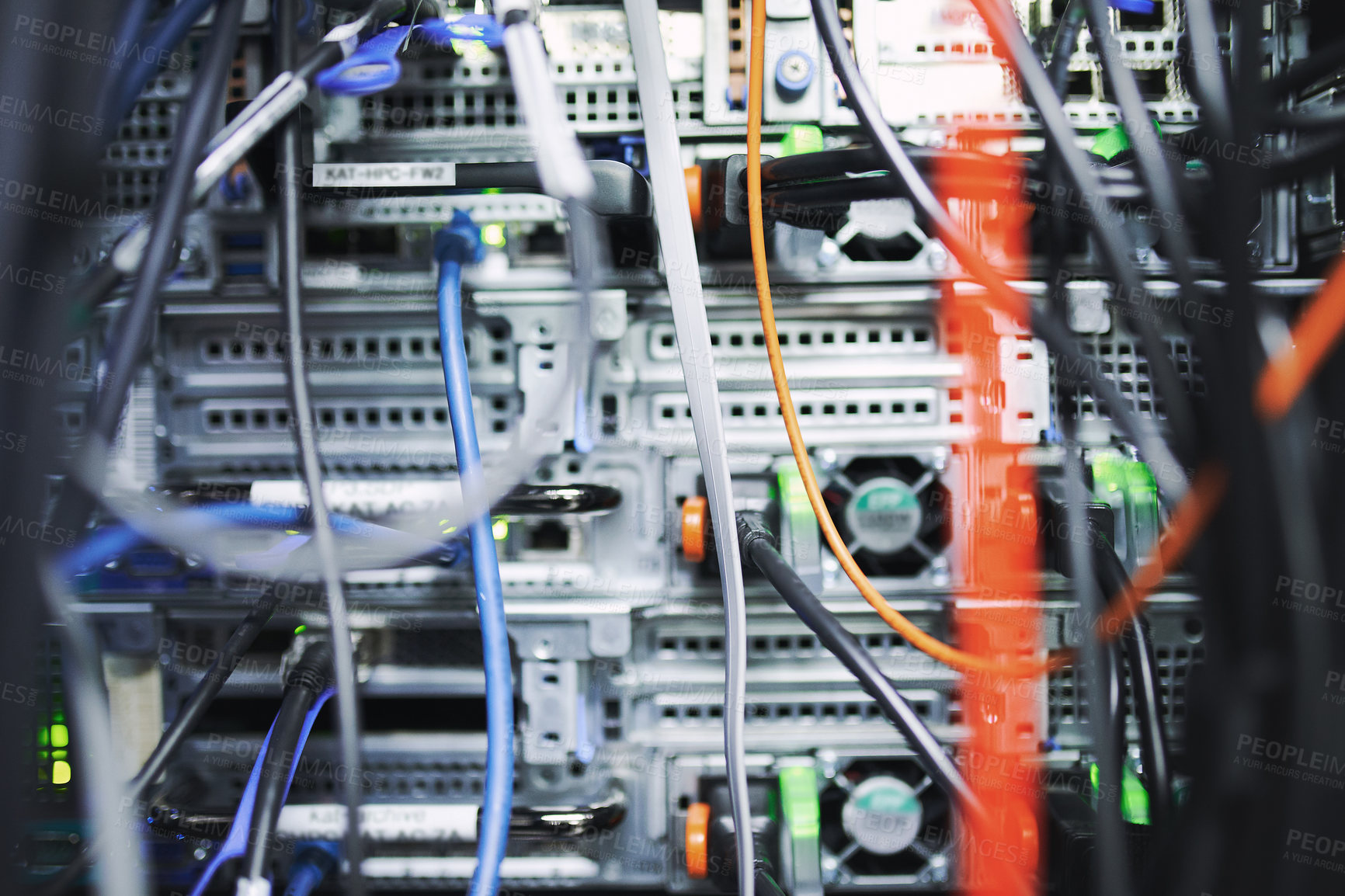 Buy stock photo Shot of an empty server room