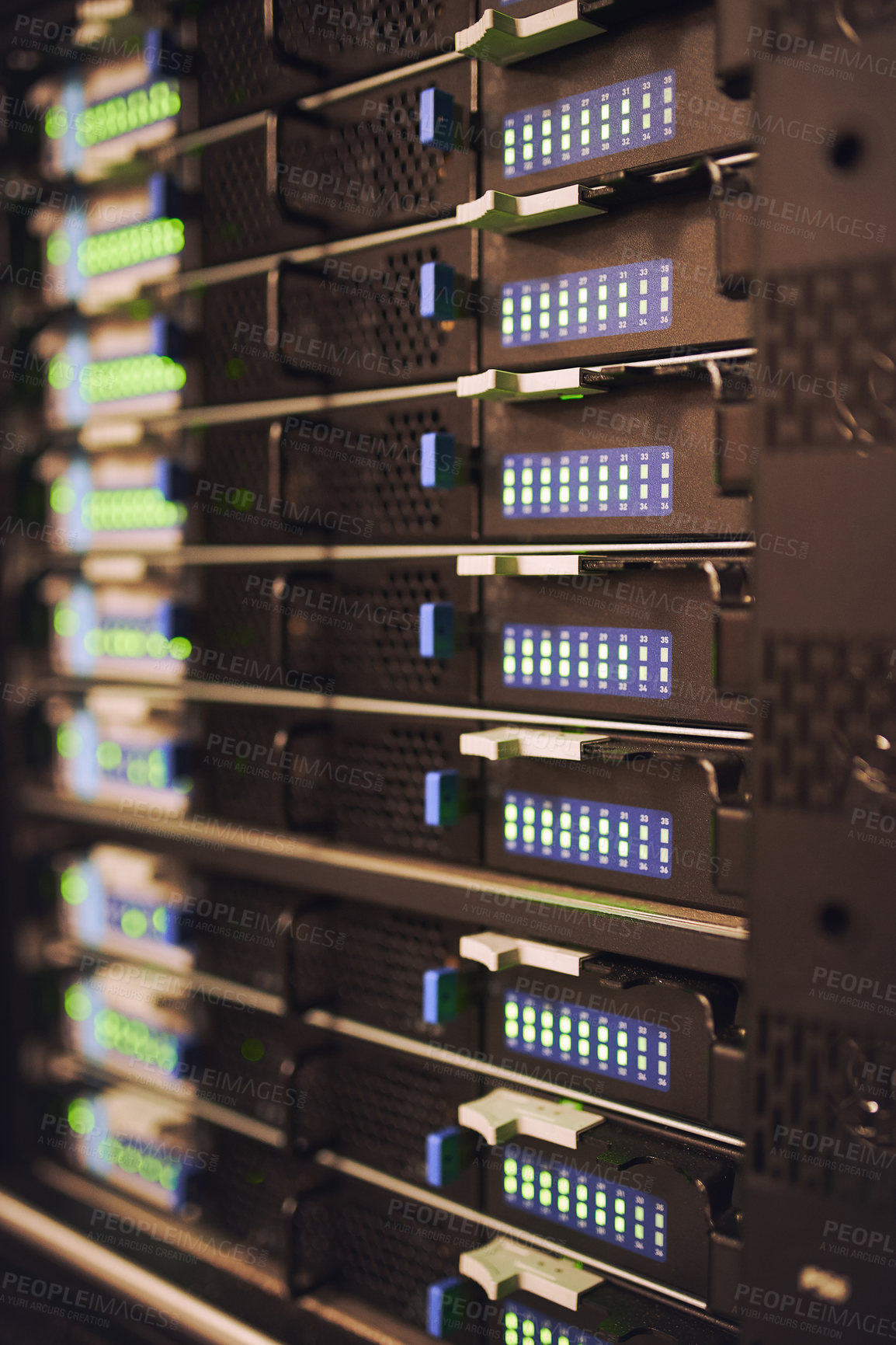 Buy stock photo Shot of an empty server room