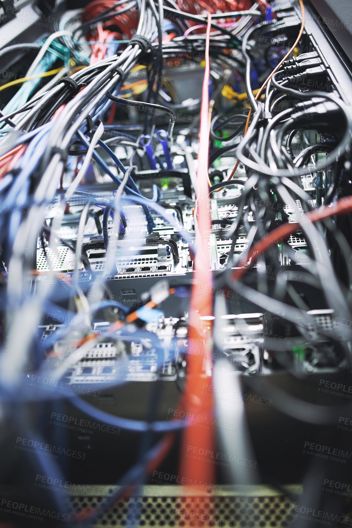 Buy stock photo Shot of an empty server room