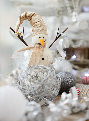 Buy stock photo Shot of decorations on a table during Christmas time