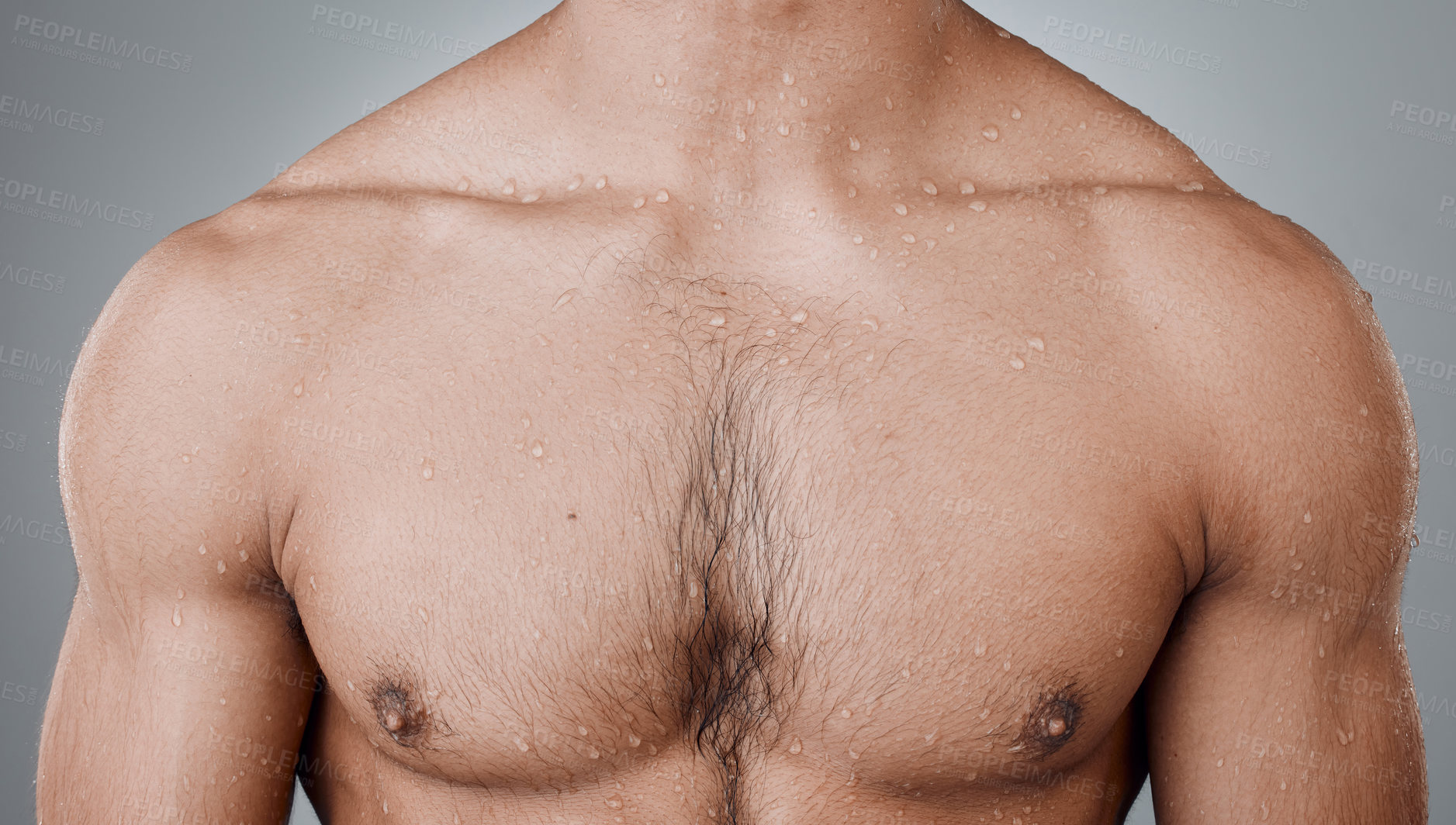 Buy stock photo Closeup shot of the chest of an unrecognizable man