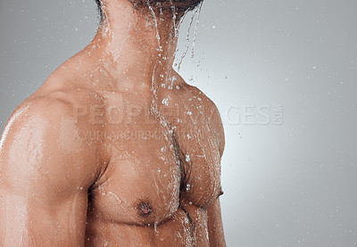 Buy stock photo Closeup shot of the chest of an unrecognizable man