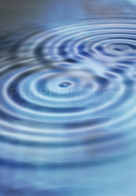 Buy stock photo An image of ripples in blue water-like liquid