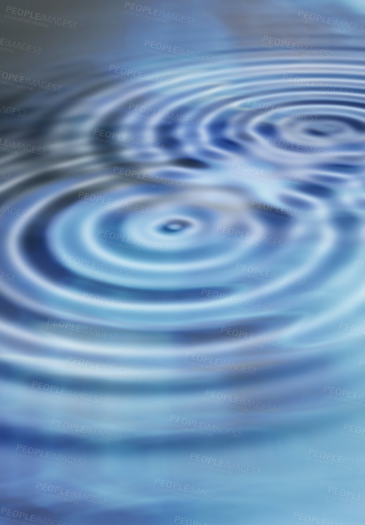 Buy stock photo An image of ripples in blue water-like liquid