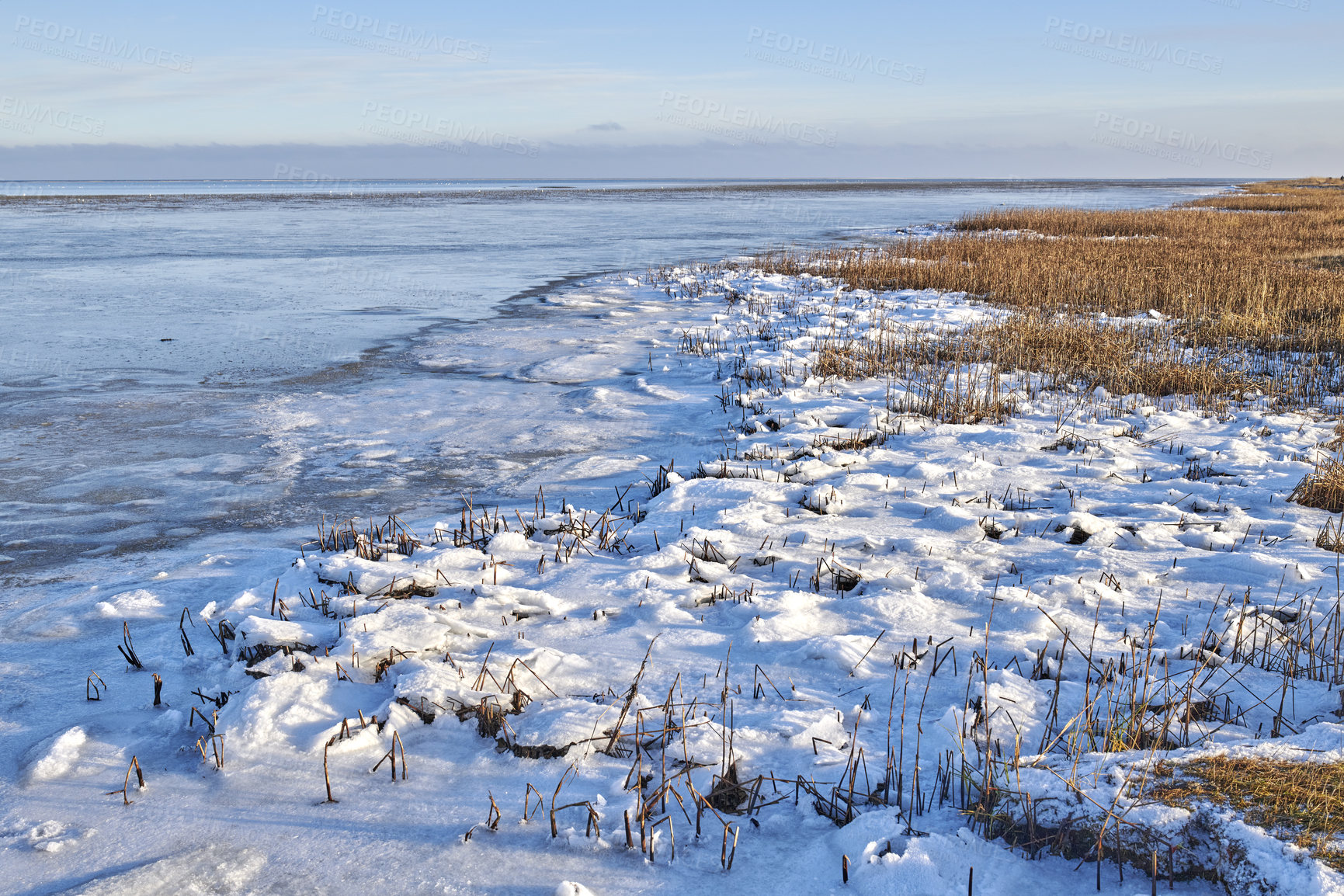 Buy stock photo Photos of Danish winter by the coast of Kattegat.