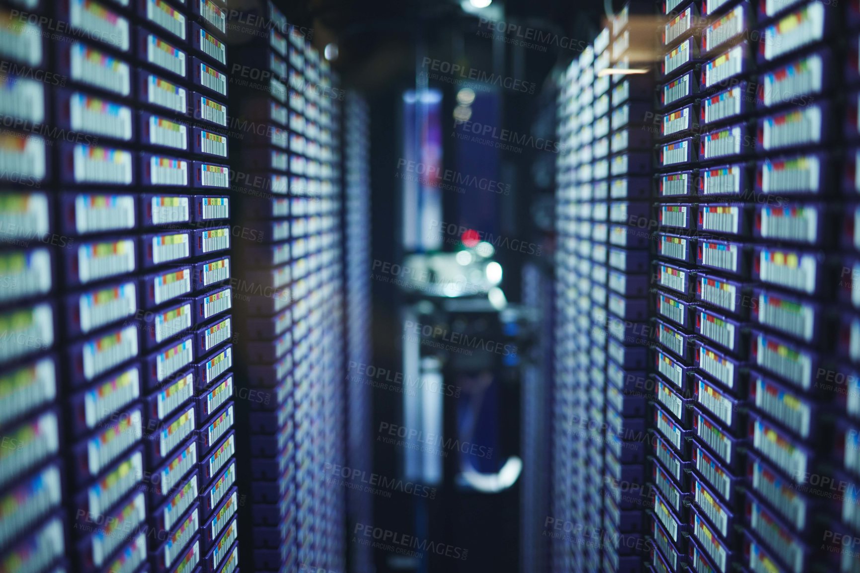 Buy stock photo Shot of electronic equipment in a server room