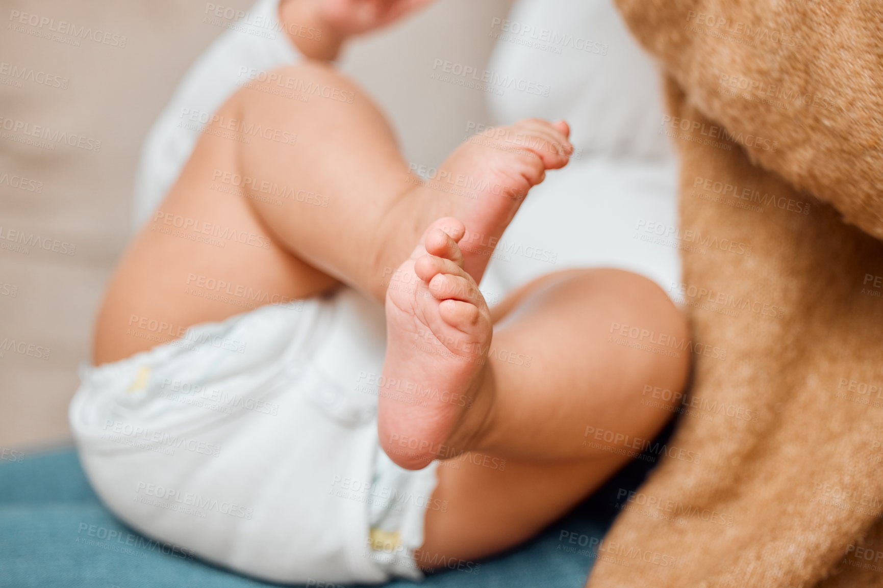 Buy stock photo Closeup shot of a baby's feet