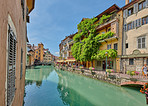 The medieval city of Annecy, July 2019, France