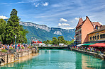 The medieval city of Annecy, July 2019, France