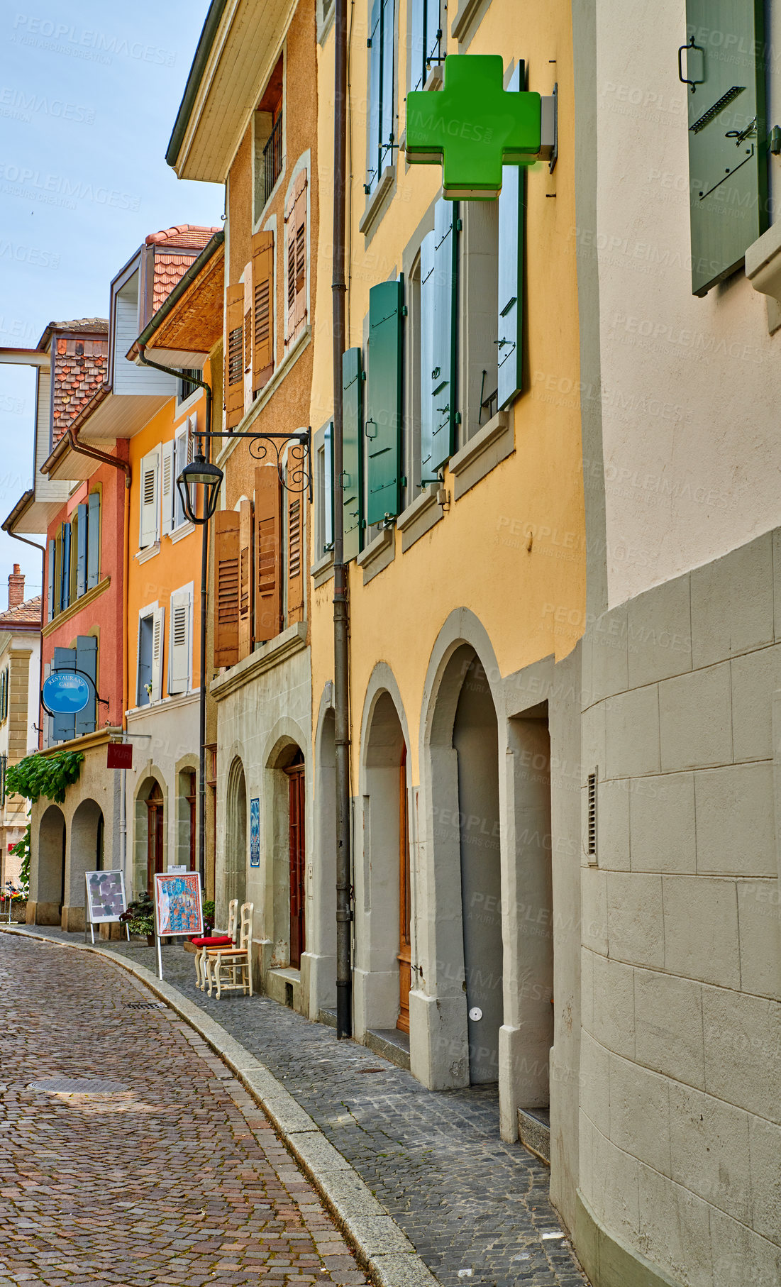 Buy stock photo Editorial: Annecy, France, July, 17, 2019: Houses and street life in the famous medieval part of the city of Annecy, Department of Upper Savoy, France.