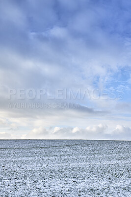 Buy stock photo A photo of a winter landscape at sunset