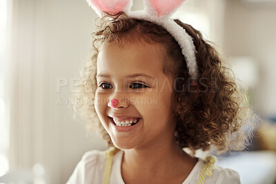 Buy stock photo Shot of a little girl having fun celebrating easter