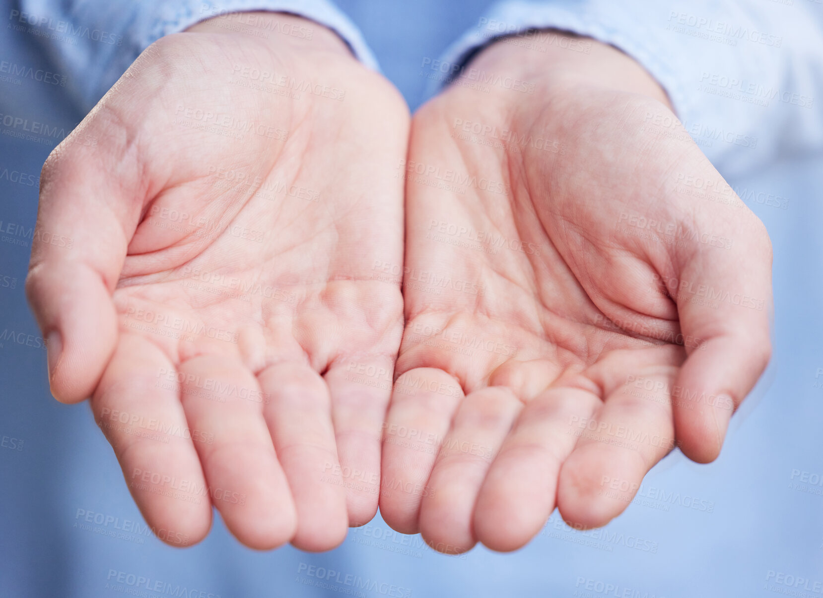 Buy stock photo Shot of an unrecognizable businessperson cupping their hands