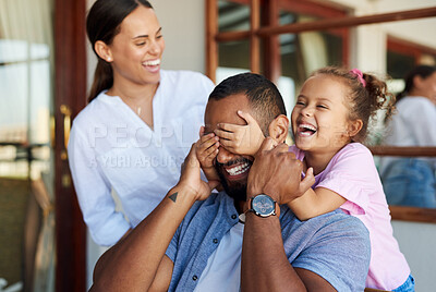 Buy stock photo Shot of a family of three bonding at home