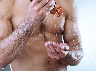 Buy stock photo Closeup shot of an unrecognizable mans muscular chest