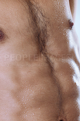 Buy stock photo Closeup shot of an unrecognizable mans muscular chest