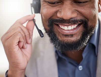 Buy stock photo Closeup shot of a mature businessman working in a call centre