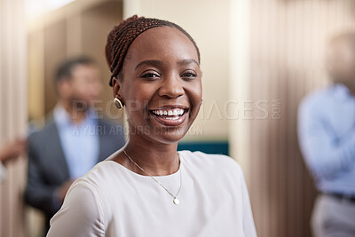 Buy stock photo Shot of a beautiful young businesswoman in her office