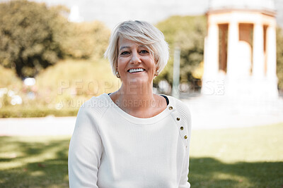 Buy stock photo Portrait of a mature woman outdoors