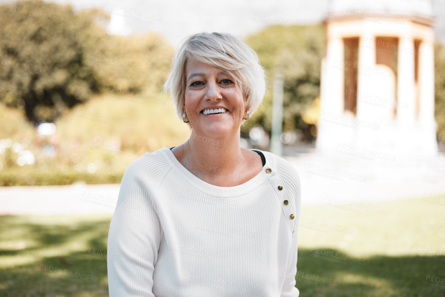 Buy stock photo Portrait of a mature woman outdoors