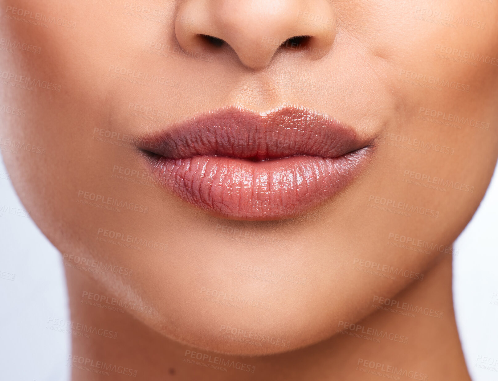 Buy stock photo Cropped shot of an unrecognizable woman's beautiful full lips