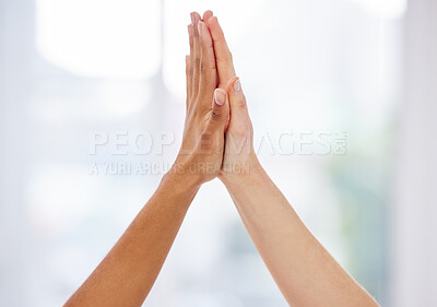 Buy stock photo Shot of ballerinas high fiving one another
