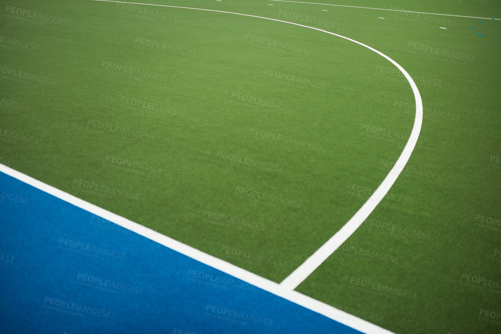 Buy stock photo Closeup shot of markings on a hockey field