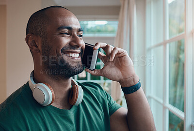 Buy stock photo Shot of a man making a phone call using his smartphone