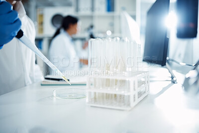 Buy stock photo Shot of a scientist conducting medical research in a laboratory