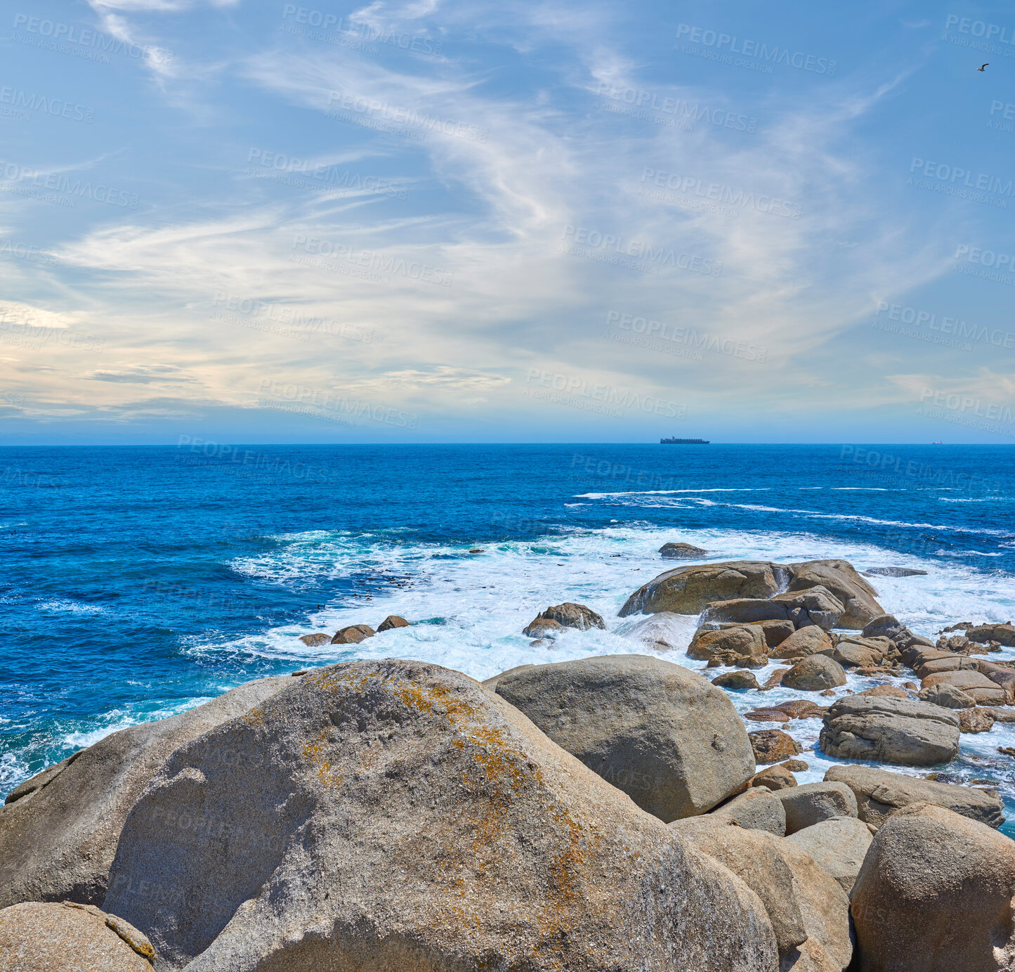 Buy stock photo Beach, coast and ocean