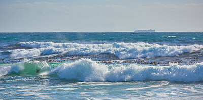 Buy stock photo Beach, coast and ocean