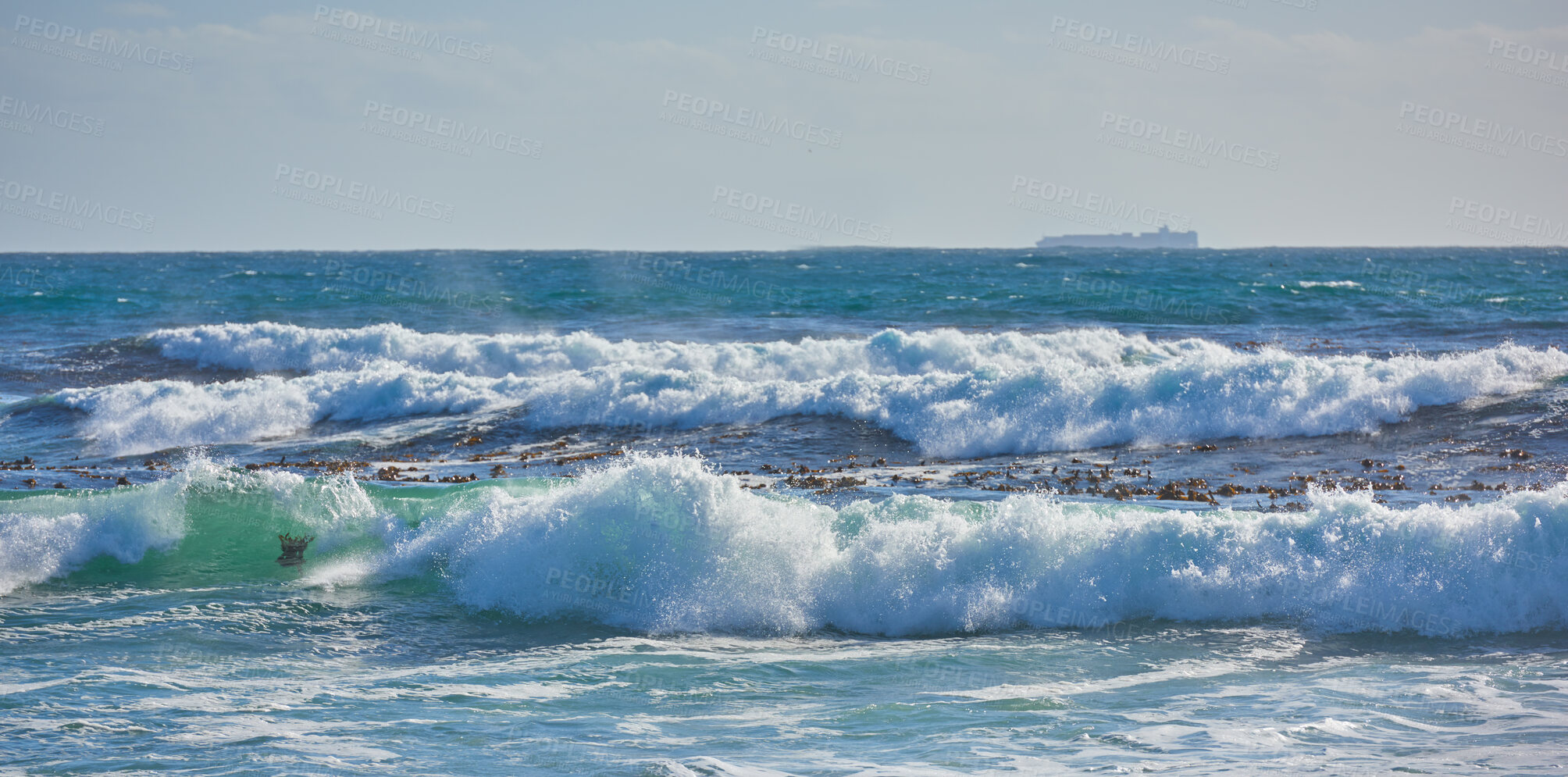 Buy stock photo Beach, coast and ocean